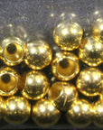 Brite Beads 25 Pack by Hareline Dubbin, Inc in metallic gold finish for fly tying at Freestone Fly Shop