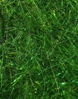 Hare's Ice Dub fibers in bright green with shimmering reflective accents for detailed fly tying at Freestone Fly Shop