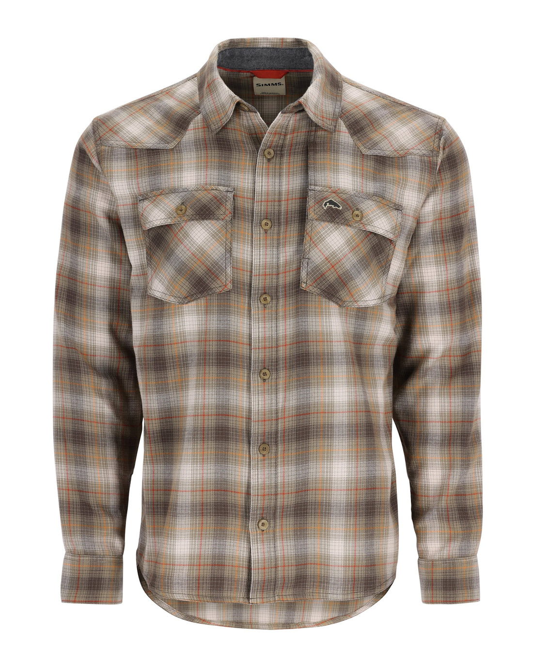 Simms M's Santee Flannel - Bay Leaf/Sun Glow Window Pane Ombre