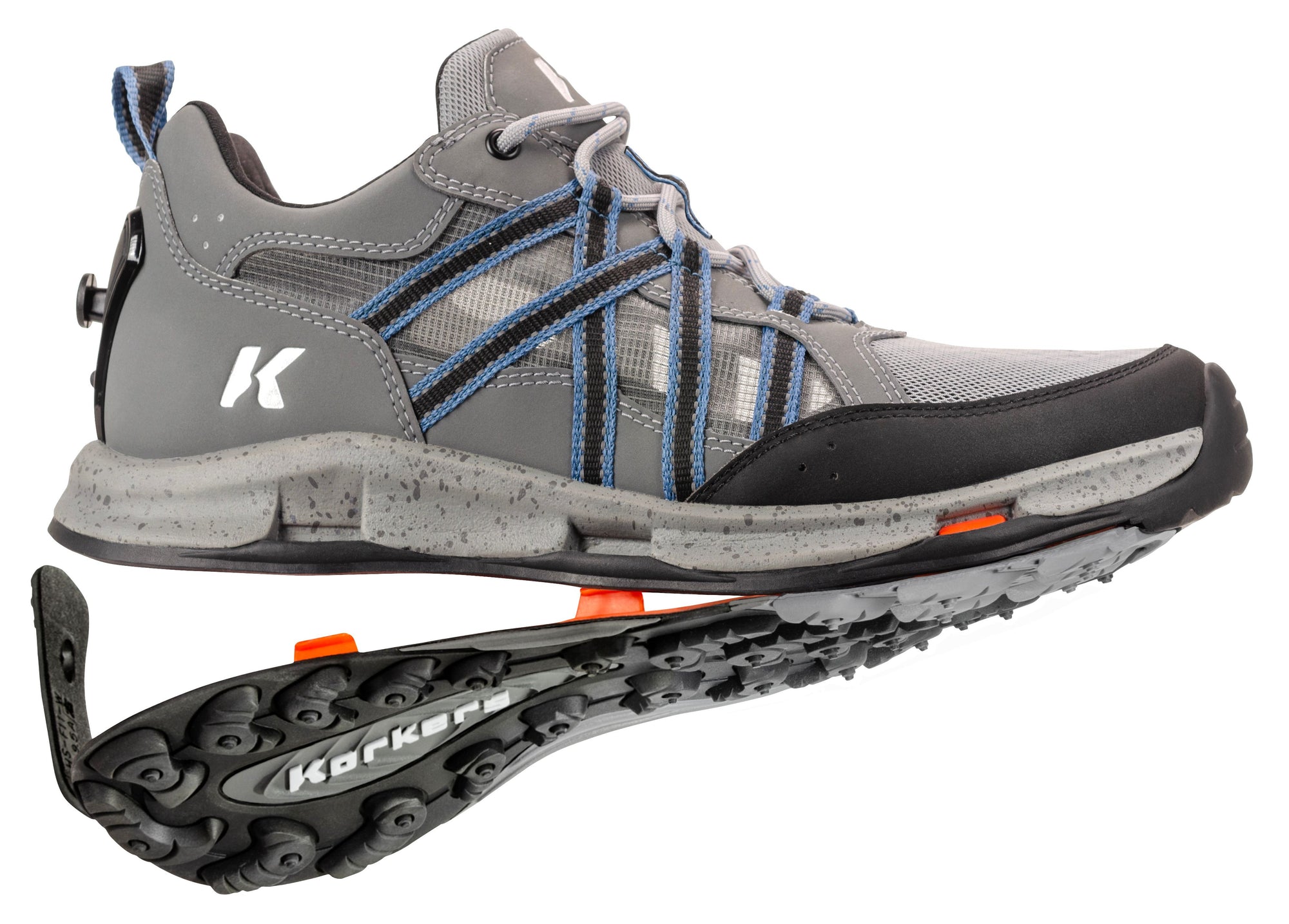Korkers All Axis Shoe with OmniTrax interchangeable sole system for custom traction and fast drying at Freestone Fly Shop