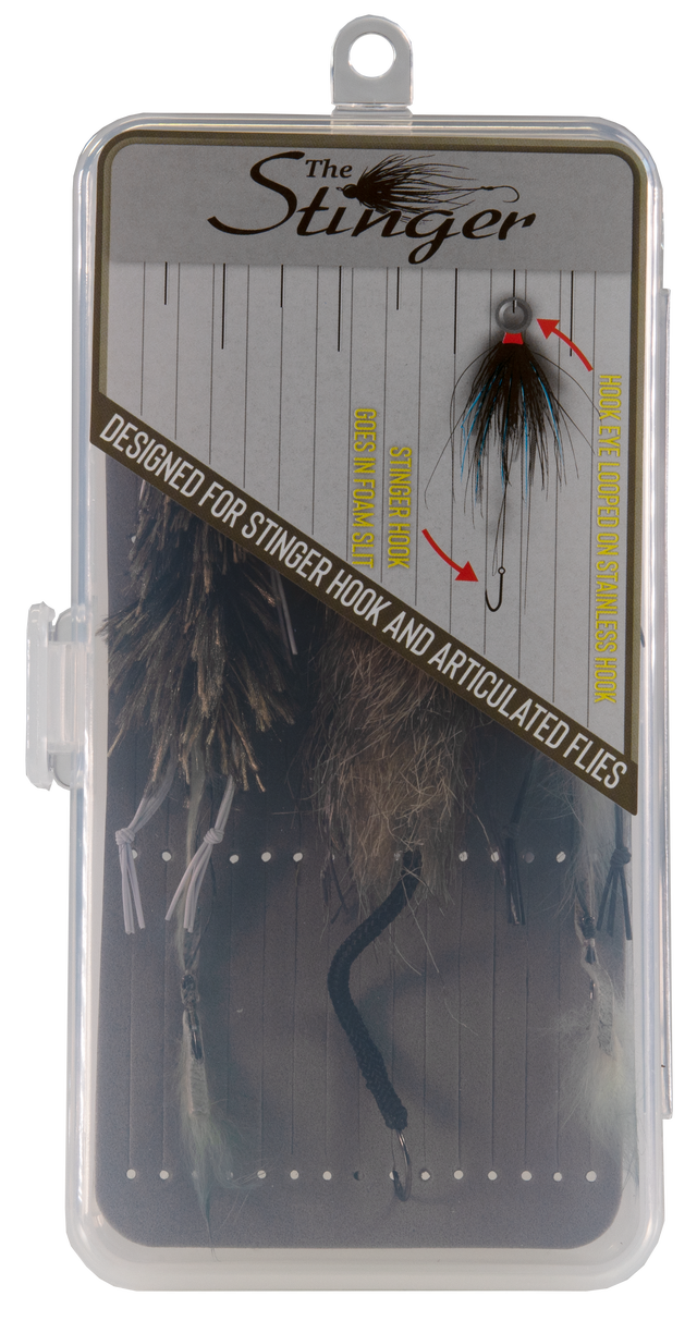 New Phase 1496 The Stinger Economy Articulated Box by New Phase Inc for storing stinger hook style flies at Freestone Fly Shop